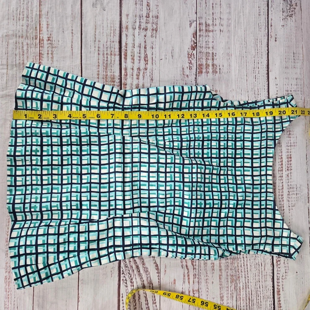 Kate Spade Tatiana Top & Mindy Pant Set 0/XS Brezeblock Blue White Plaid Preppy